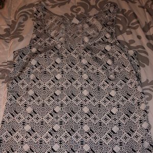 White & Black Geometric Tank Top